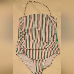 J. Crew size 6 striped halter one piece bathing suit